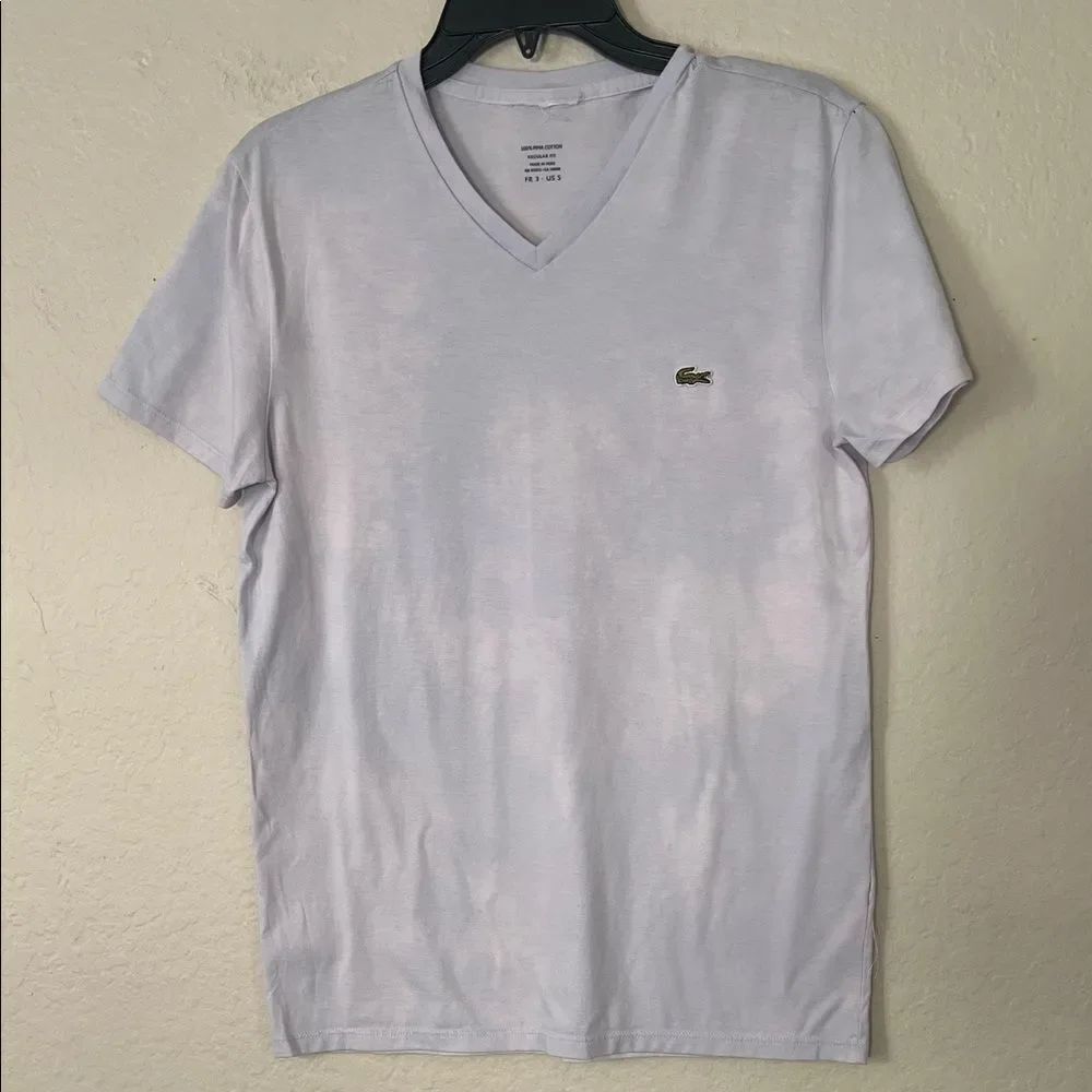 Lacoste Men's V-Neck Pima Cotton Tee Shirt in Size S